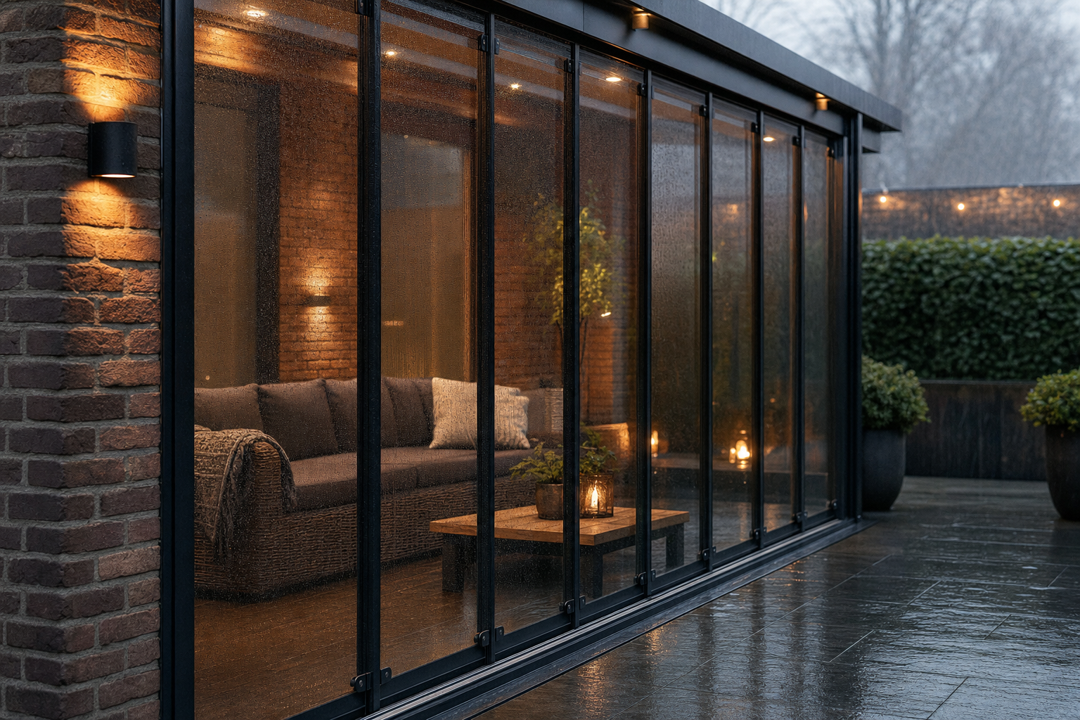 Frameloze en semi-frame glazen schuifwand vergelijking