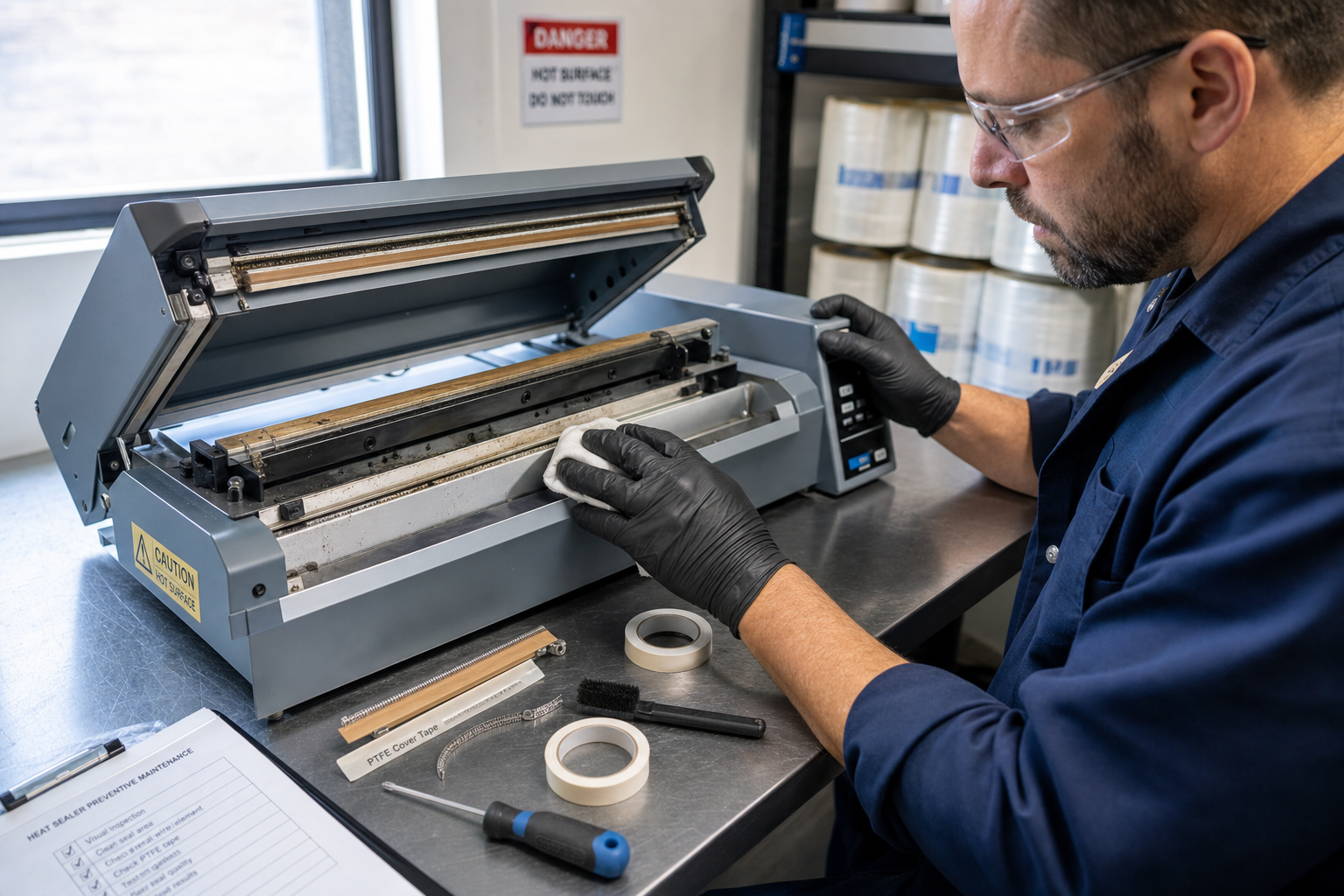 Onderhoud van een sealmachine voor sterke sealnaden