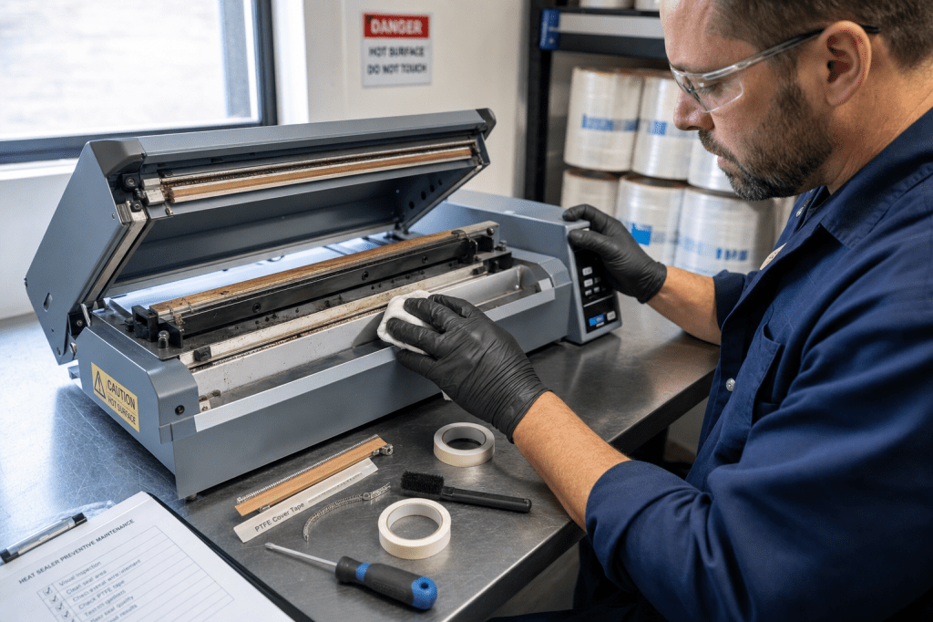 Hoe onderhoud je een sealmachine zodat de sealnaad constant sterk blijft en storingen worden&nbsp;voorkomen?